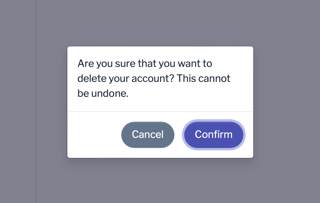 confirm delete