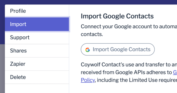 Auto-import Google Contacts