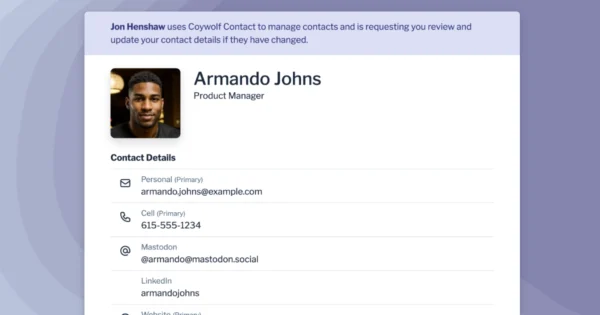 Share contact with edit option