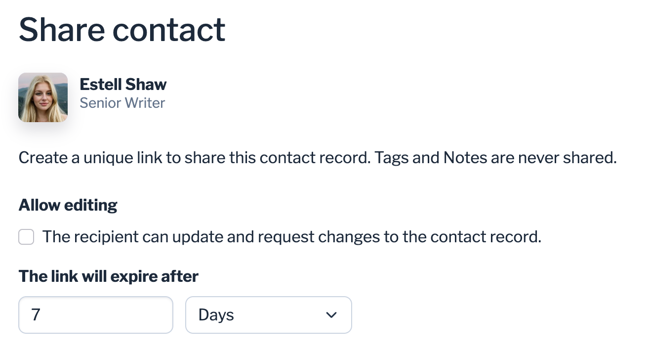 Create share link